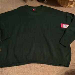 Vince Camuto Green Crewneck Sweater Oversized Knit